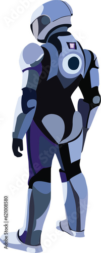 Valokuva Austonaut person dressed in space suit with white background-