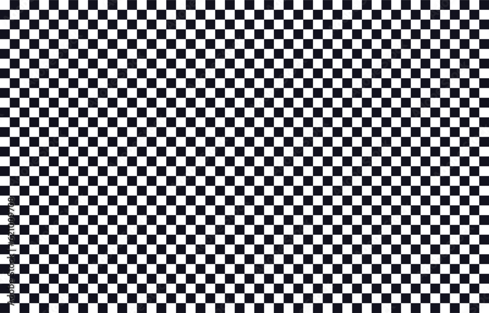 Black and white checkered background. Seamless square grid pattern.