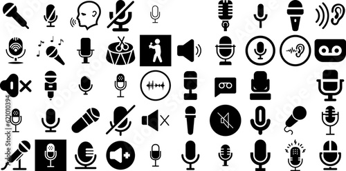 Huge Collection Of Voice Icons Bundle Hand-Drawn Solid Vector Web Icon Speech, Voice, Speak, Icon Element For Apps And Websites photo