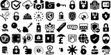 Massive Set Of Protection Icons Bundle Isolated Infographic Symbol Health, Set, Mark, Optical Clip Art Vector Illustration