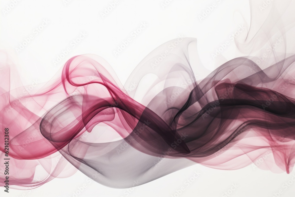Fototapeta premium abstract magenta smoke background, Ethereal Silhouette: Abstract Waves of Red Smoke Over a Contrasting White Background, in the Style of Light Magenta and Light Gray