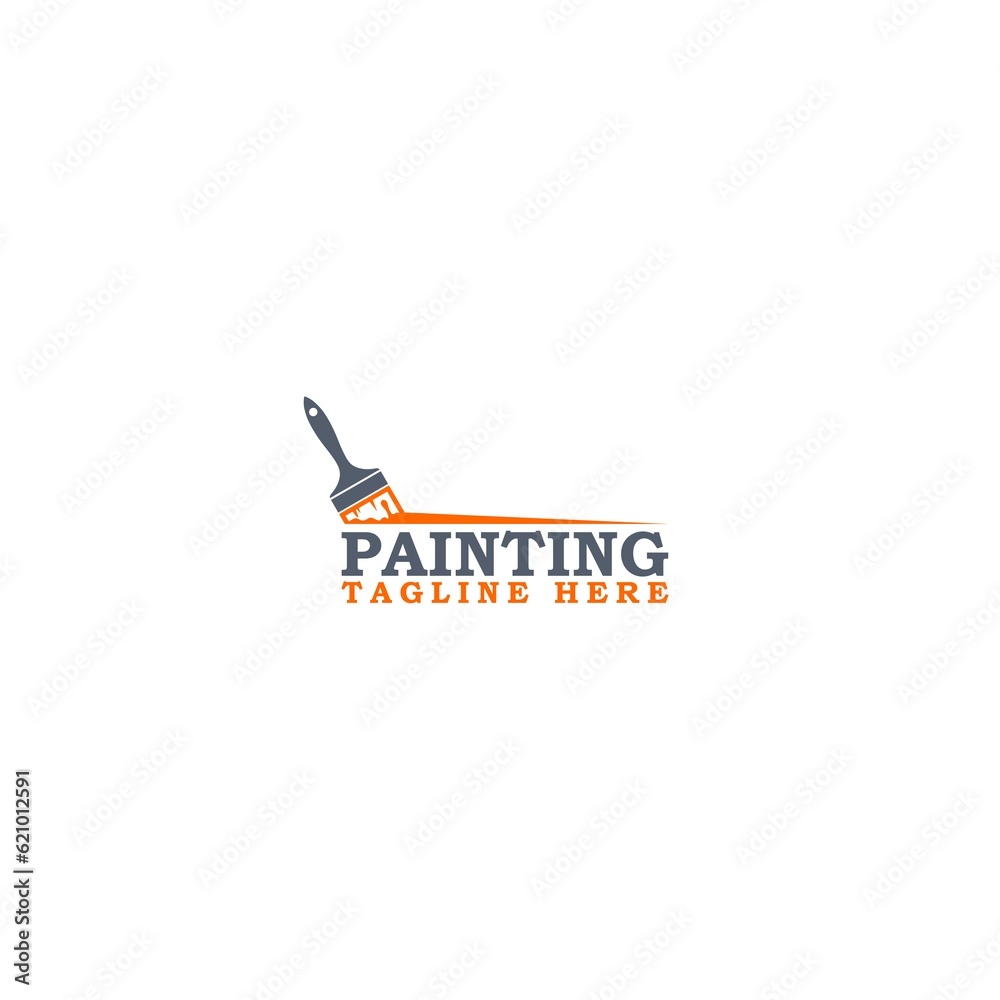 Painting Services Logo Template isolated on white background Painting Services Logo Template isolated on white background