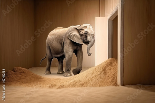 Elephant Visits the Tiny Room. Generative AI