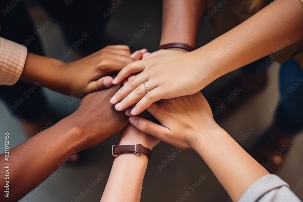 Hand in Hand: Young People Embracing Teamwork. Generative AI Hand in Hand: Young People Embracing Teamwork. Generative AI