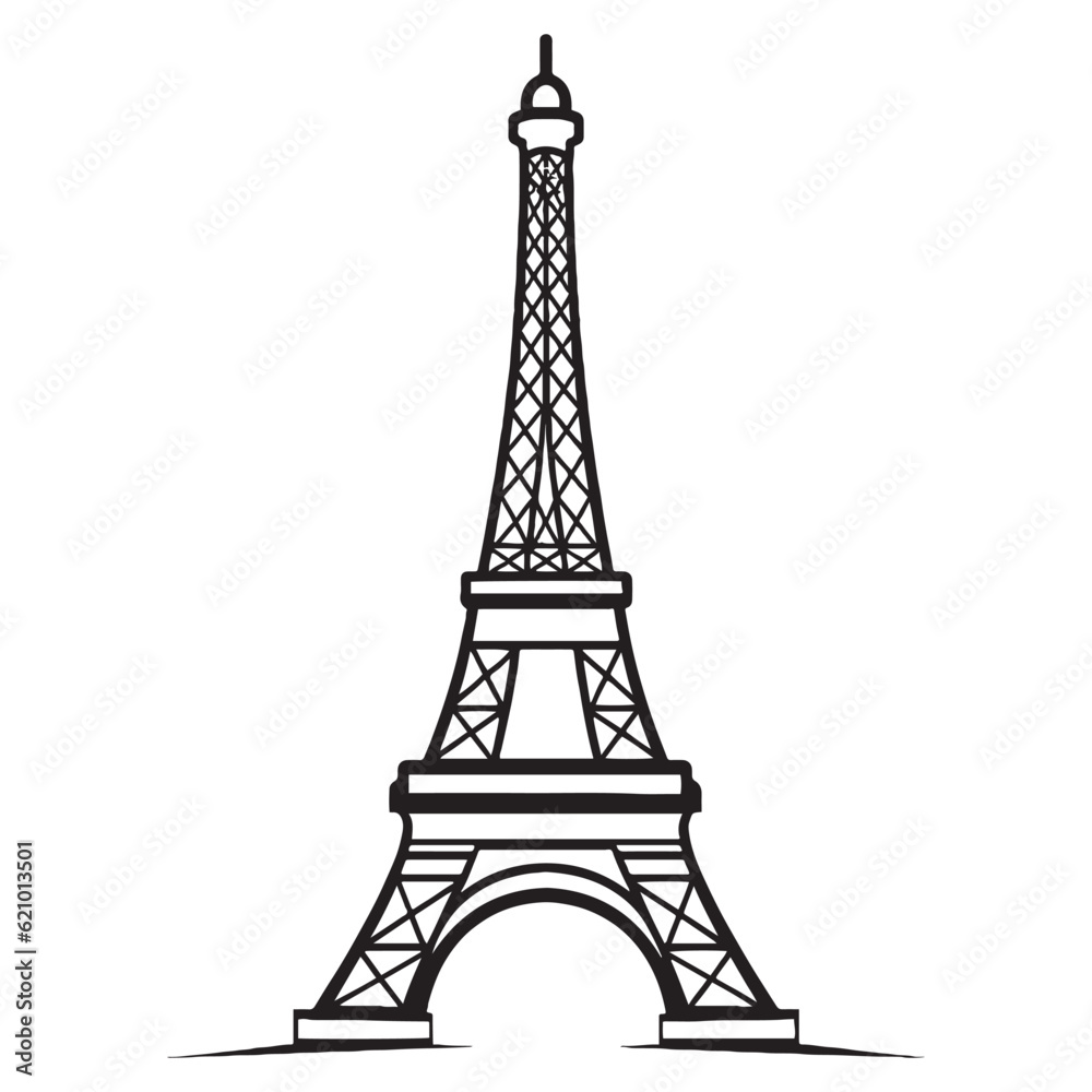 Eiffel tower isolated vector illustration, easy to edit and modify.