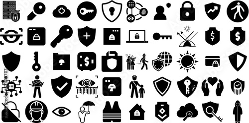 Mega Collection Of Protect Icons Bundle Solid Modern Silhouette Powerless  Icon  Be Of Use  Glove Pictograph For Computer And Mobile