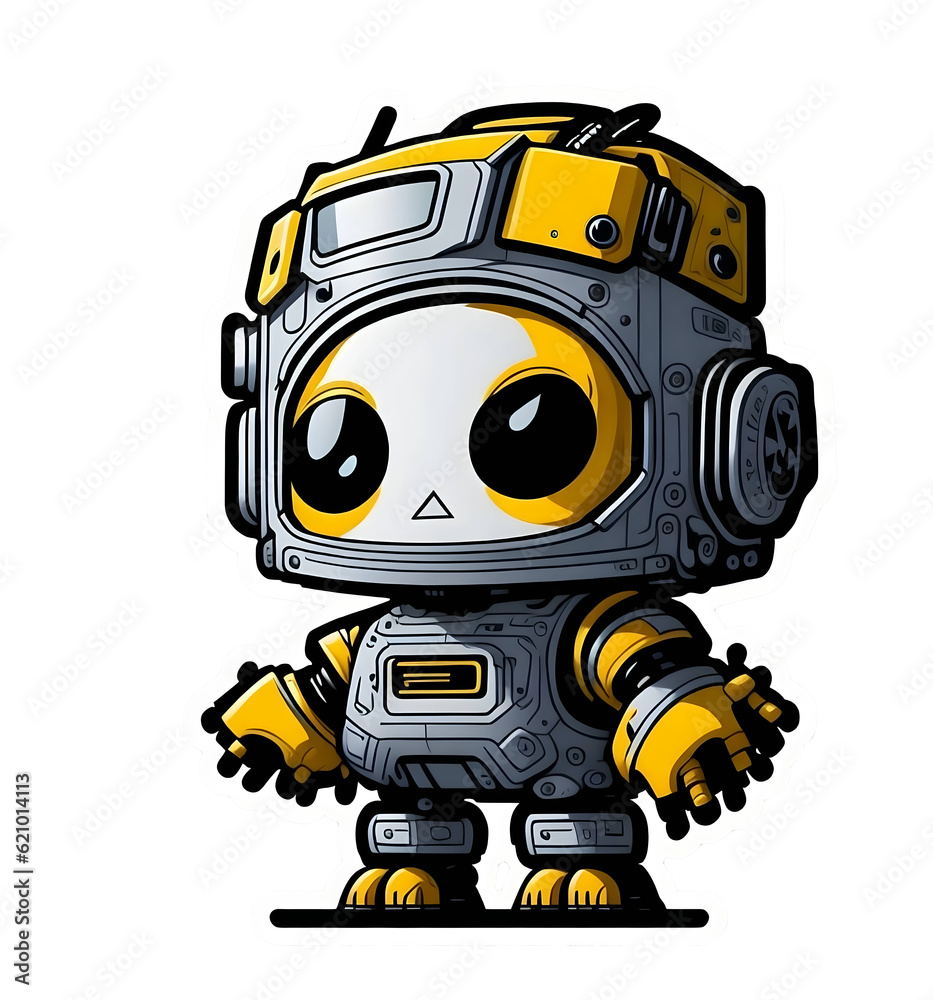 little robot illustration. ai generated little robot illustration. ai generated