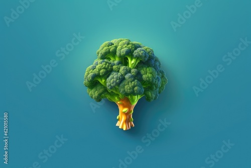 a picture of broccoli against a blank background. aerial viewpoint. made using generative AI tools