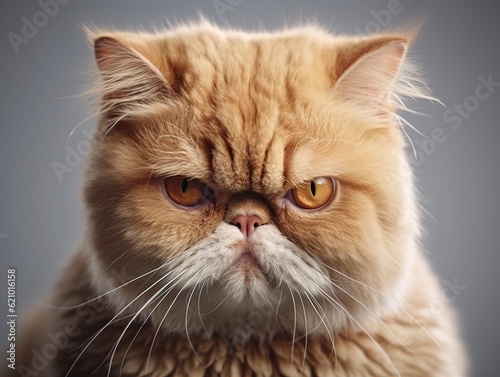 Close up photo of an Exotic Shorthair Cat (Generative AI)