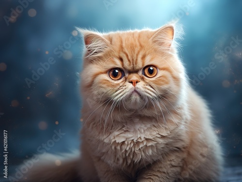 Portrait of an Exotic Shorthair Cat (Generative AI)