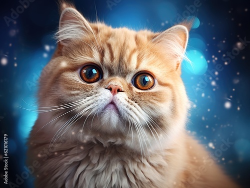 Portrait of an Exotic Shorthair Cat (Generative AI)