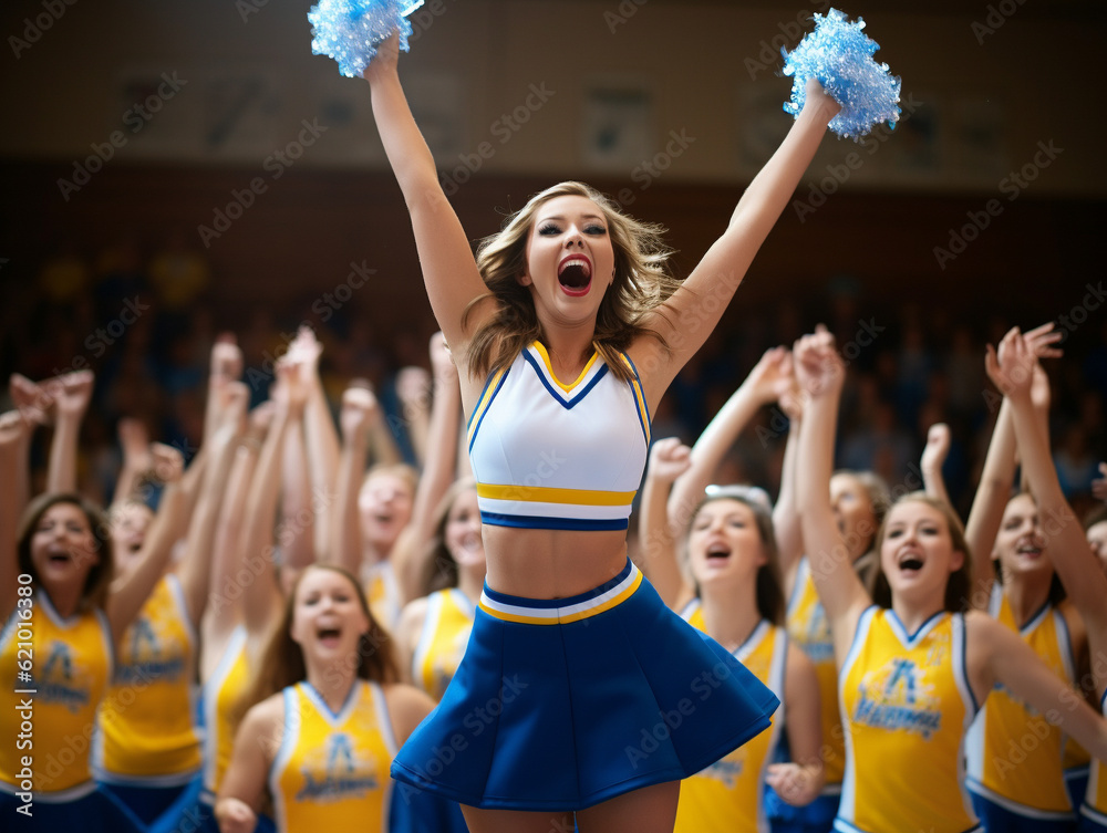 Fototapeta premium A High School Cheerleader During a Routine | Generative AI