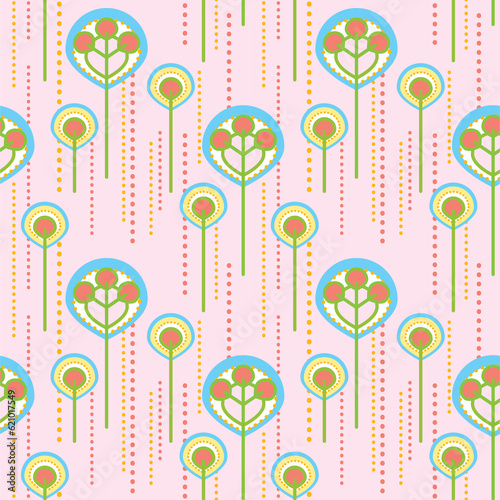 lollipop trees seamless pattern abstract background.