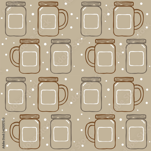 mason jar seamless pattern background.