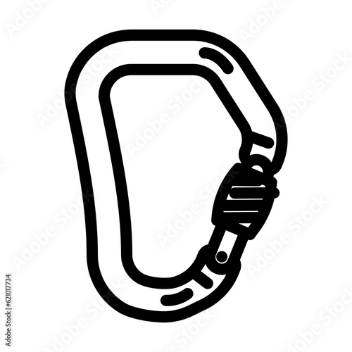 locking carabiner mountaineering adventure line icon vector. locking carabiner mountaineering adventure sign. isolated contour symbol black illustration