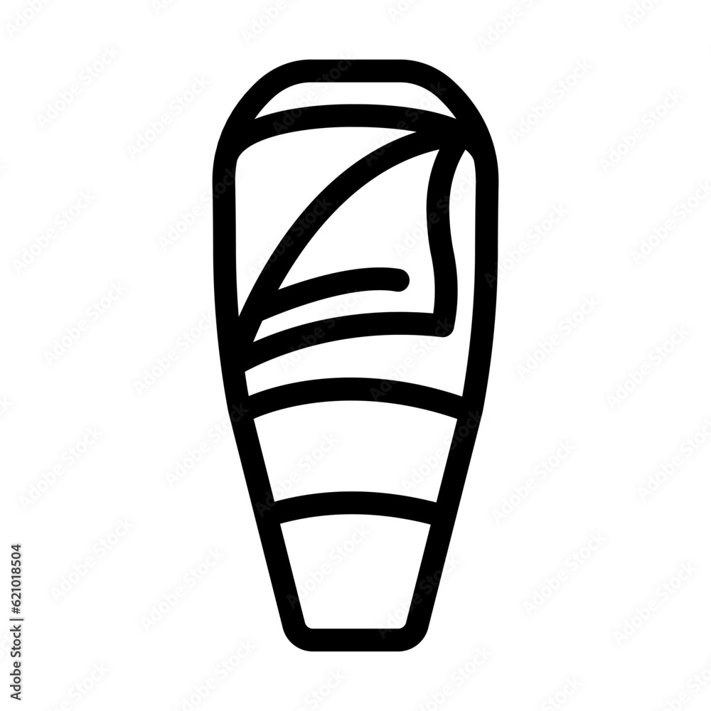 sleeping bag mountaineering adventure line icon vector. sleeping bag mountaineering adventure sign. isolated contour symbol black illustration sleeping bag mountaineering adventure line icon vector. sleeping bag mountaineering adventure sign. isolated contour symbol black illustration