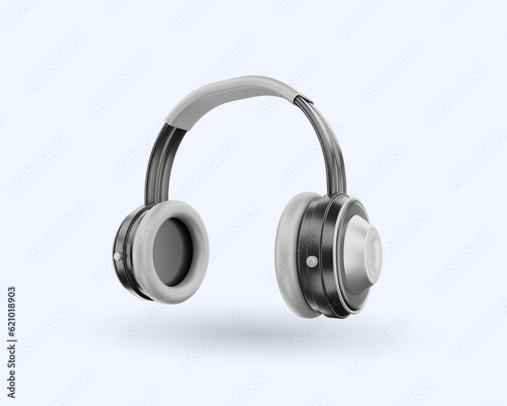 3d headphone headset icon rendering illustration
