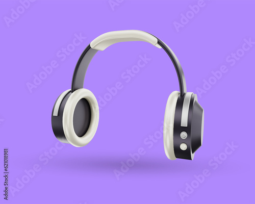 3d headphone headset icon rendering illustration