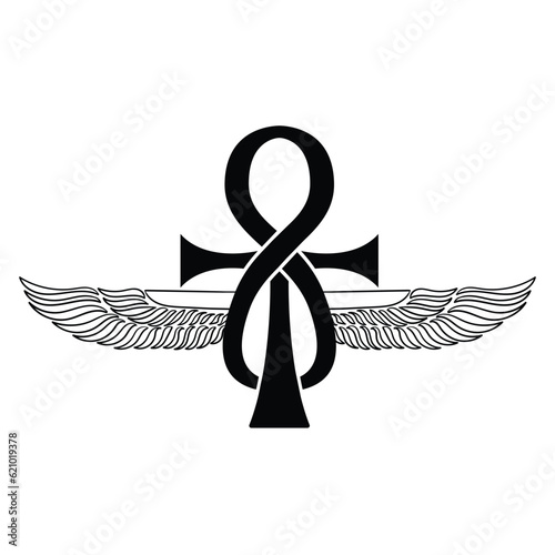 Ankh Sun God Ra Egyptian wings
