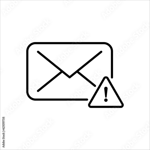 spam alert email warning single isolated on white background photo