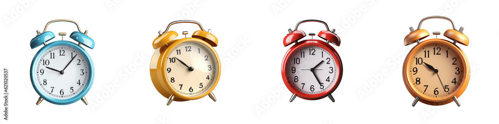 Alarm Clock clipart collection, vector, icons isolated on transparent background