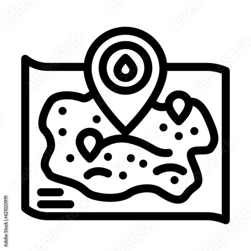 oil field mapping petroleum engineer line icon vector. oil field mapping petroleum engineer sign. isolated contour symbol black illustration