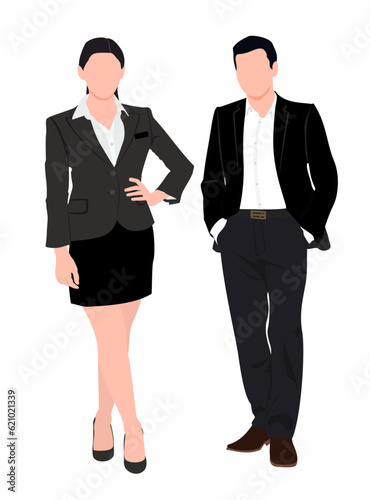 Pair of businessman and woman