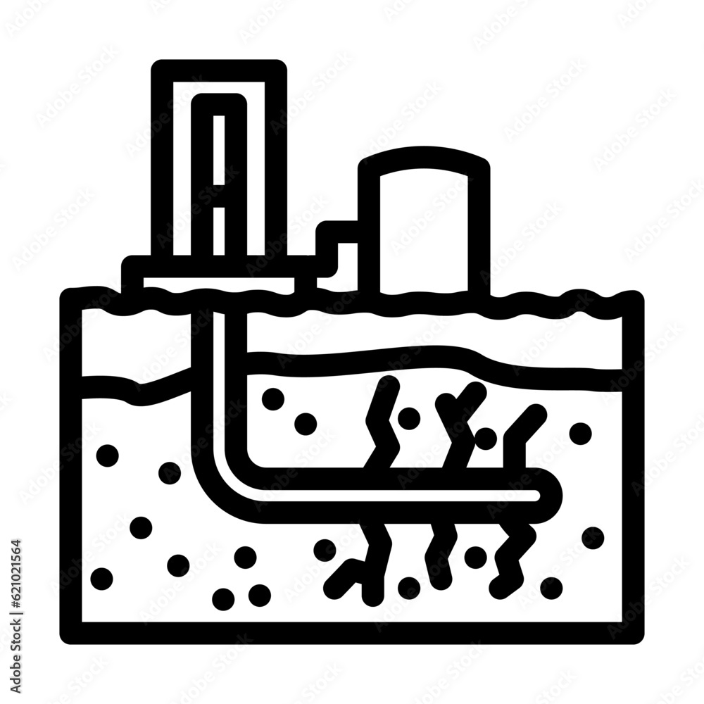 hydraulic fracturing petroleum engineer line icon vector. hydraulic fracturing petroleum engineer sign. isolated contour symbol black illustration