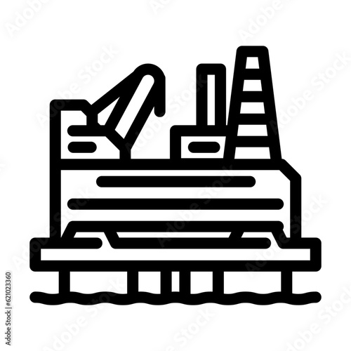 oil rig platform petroleum engineer line icon vector. oil rig platform petroleum engineer sign. isolated contour symbol black illustration
