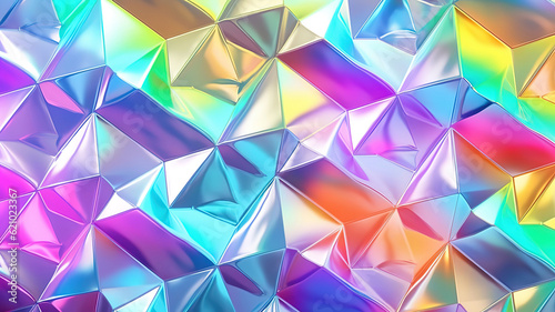 Seamless holographic iridescent silver diamond birthday. Generative Ai
