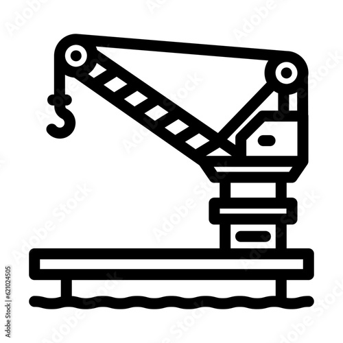 oil rig crane petroleum engineer line icon vector. oil rig crane petroleum engineer sign. isolated contour symbol black illustration