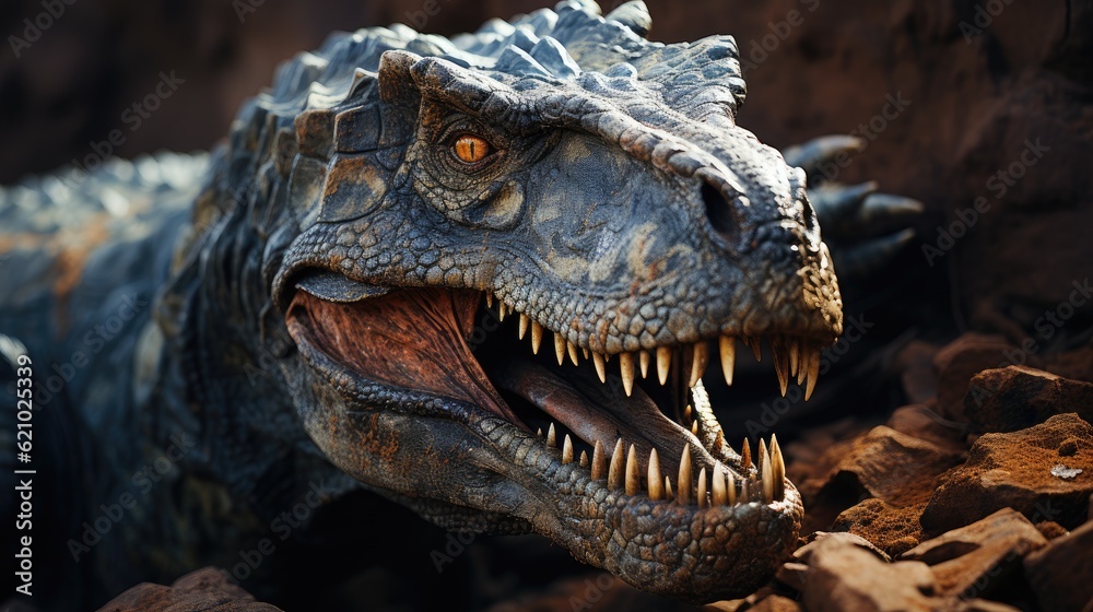 Fototapeta premium close up of a dinosaur velociraptor