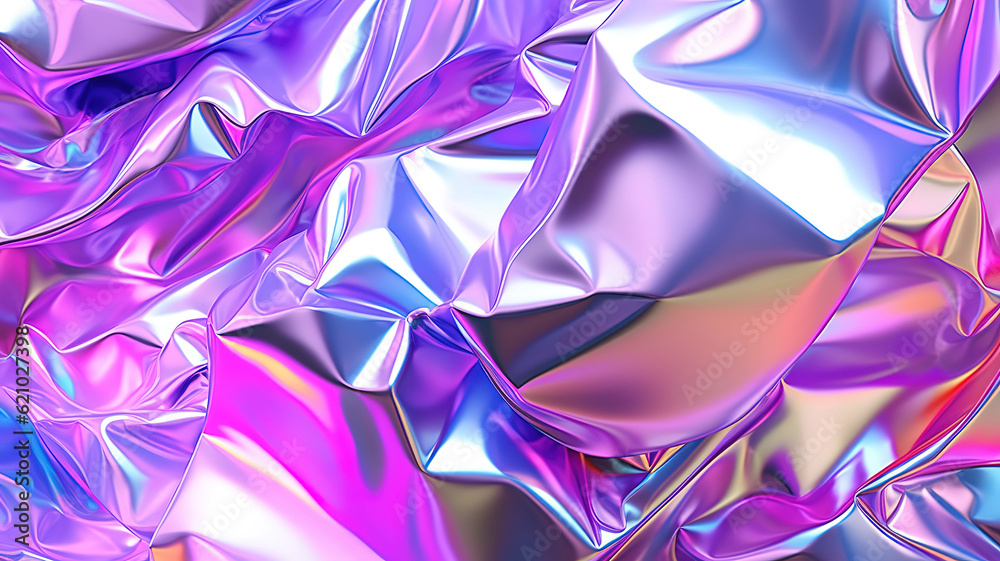 Background texture of a vaporwave of iridescent silver and holographic. Generative Ai Background texture of a vaporwave of iridescent silver and holographic. Generative Ai