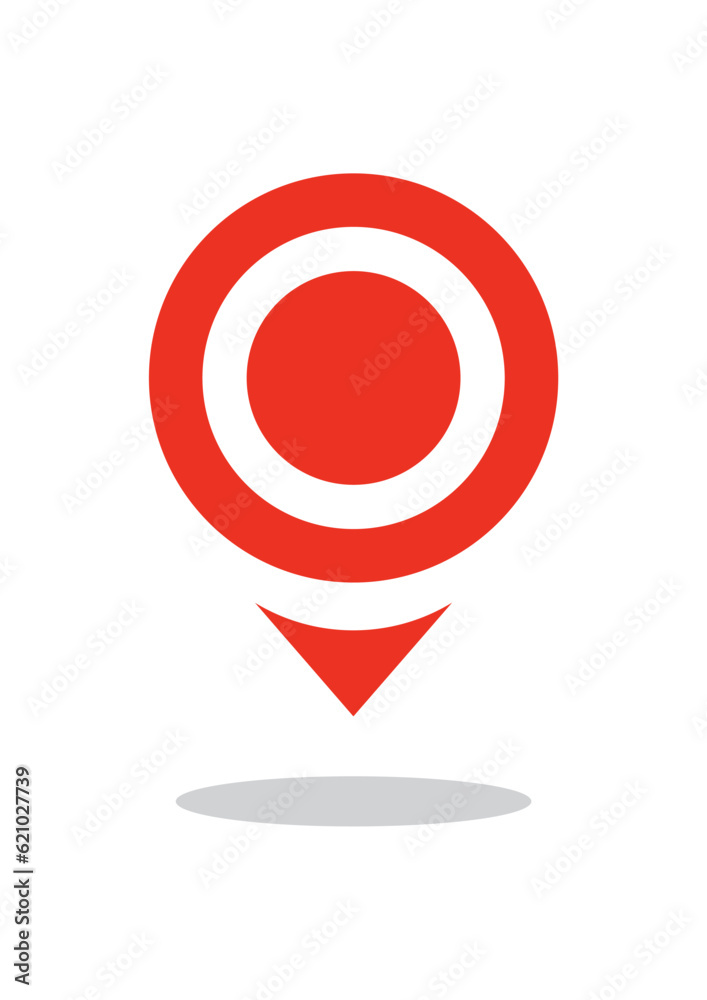 Location red icon vector. Pin sign Isolated on white background. Flat style for graphic design. Location red icon vector. Pin sign Isolated on white background. Flat style for graphic design.