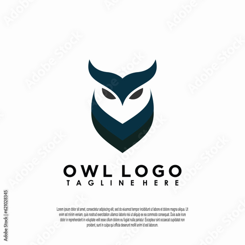 owl logo design with simple concept