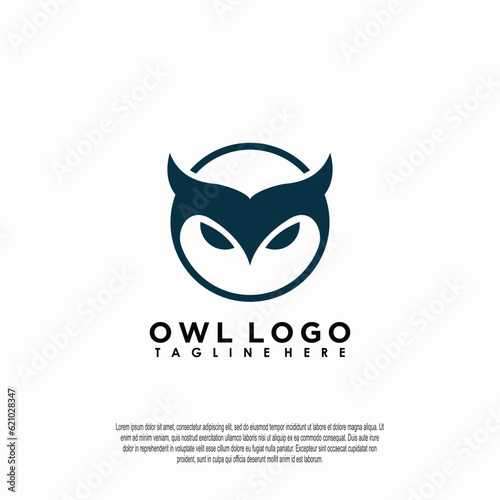 owl logo design with simple concept