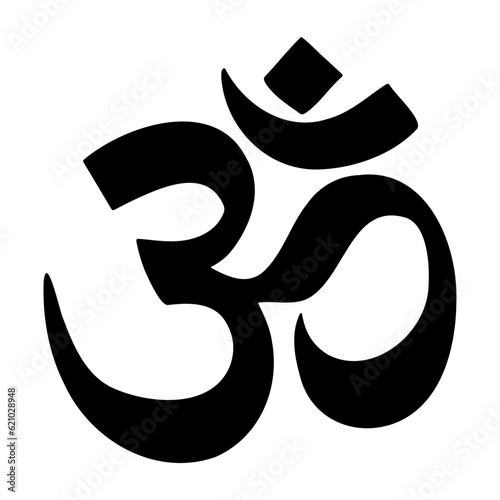 Om symbol of Hinduism. Vector illustration isolated on white background