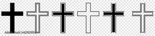 Leinwand Poster Christian cross icons set