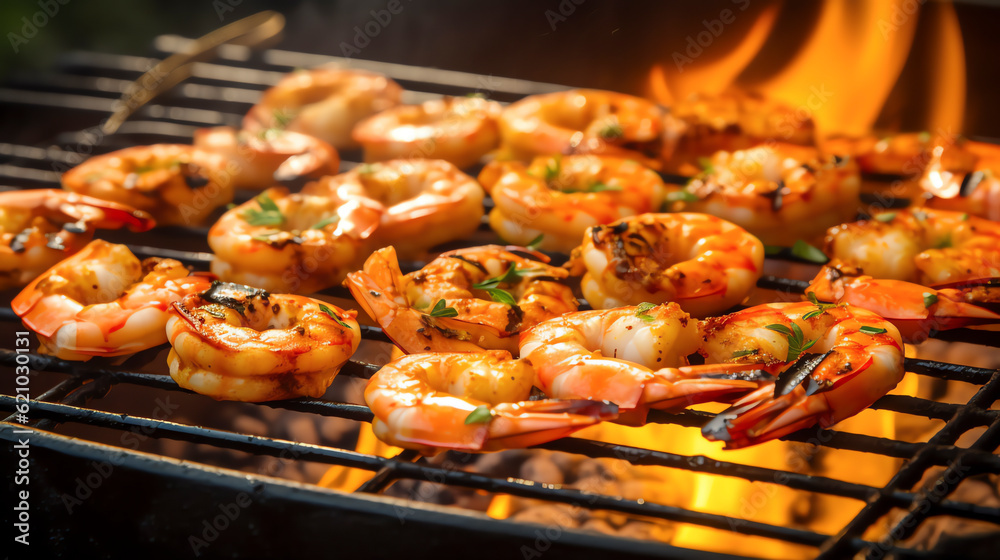 Scampi alla Griglia Gegrillte Garnelen, Generative AI Scampi alla Griglia Gegrillte Garnelen, Generative AI