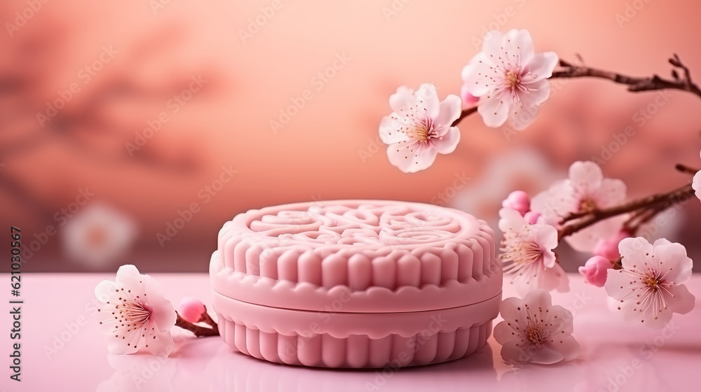 Beautiful traditional chinese new year pastry in form of shu cake. Generative Ai