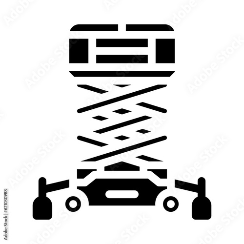 hydraulic lift platform civil engineer glyph icon vector. hydraulic lift platform civil engineer sign. isolated symbol illustration