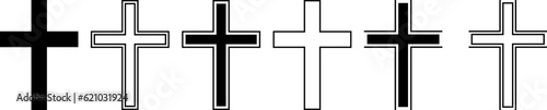 Valokuva Christian cross icons set.