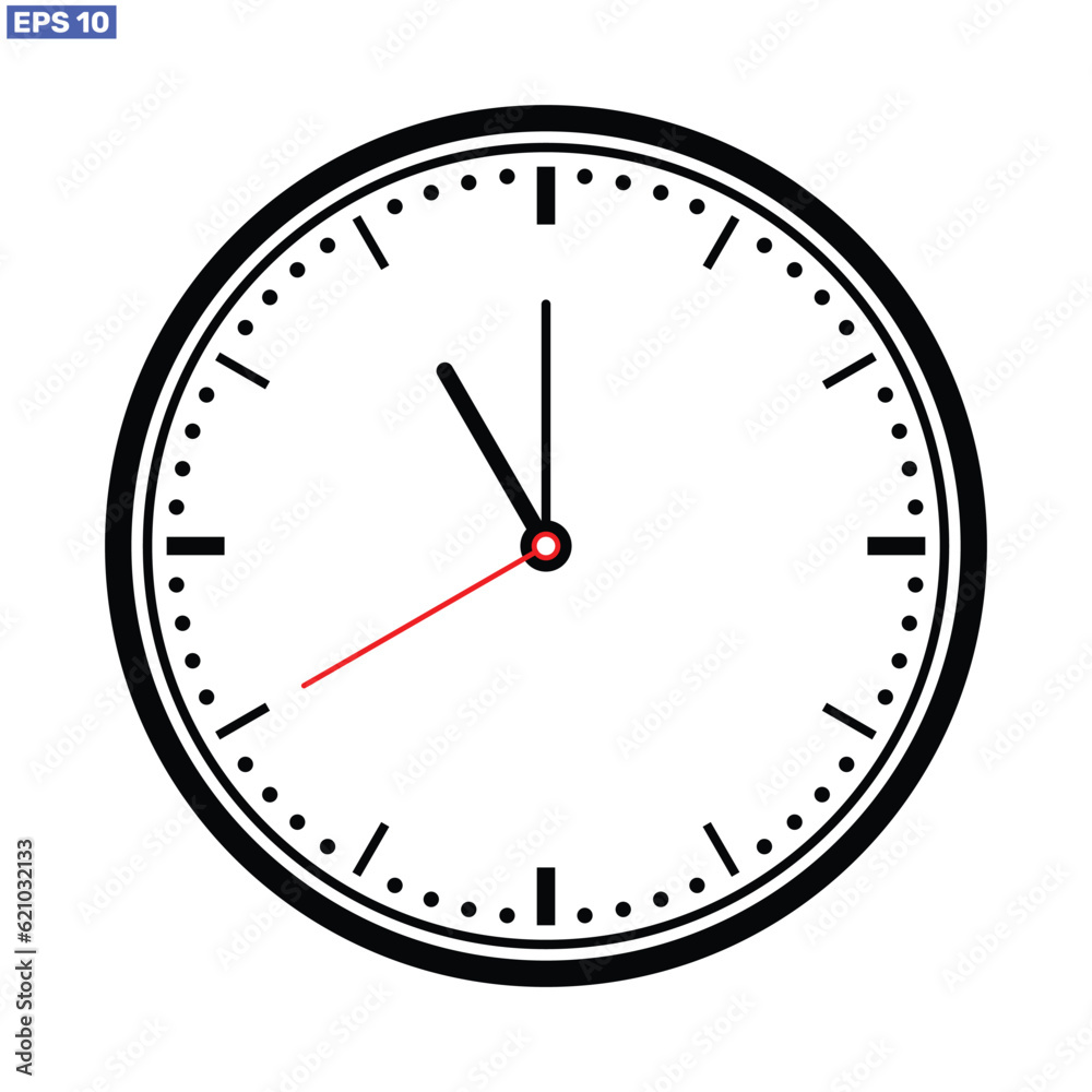 Clock time icon symbol isolated on white background design. Clock time icon symbol isolated on white background design.