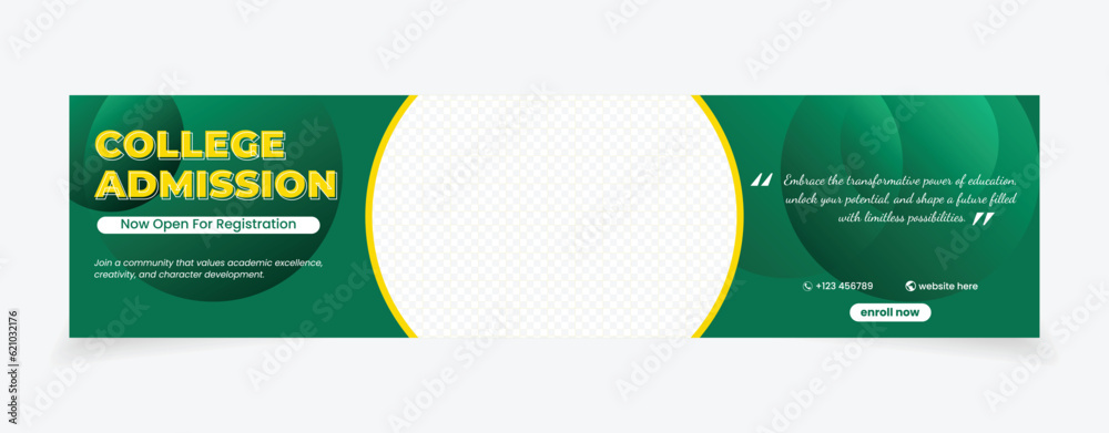 Admission banner design green yellow color template easy to edit Admission banner design green yellow color template easy to edit