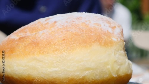 Bombolone cake macro shot photo