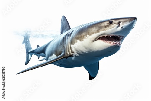 Great shark photo cut out and isolated on white background.
