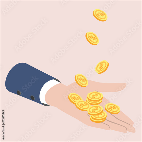 Government bailout to help support bank from bankruptcy to prevent banking downfall by injection, buy bonds to pay for loan and obligation concept.