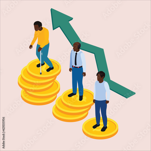 Government bailout to help support bank from bankruptcy to prevent banking downfall by injection, buy bonds to pay for loan and obligation concept.