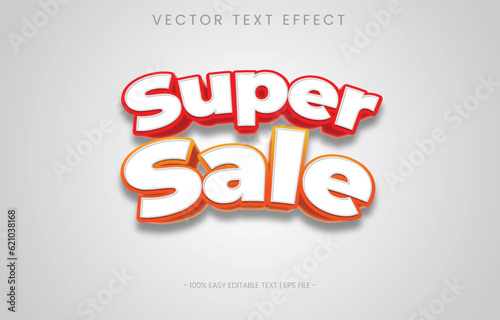 3d looks text effect super sale promotion e-commerce social media website banner and more purpose.