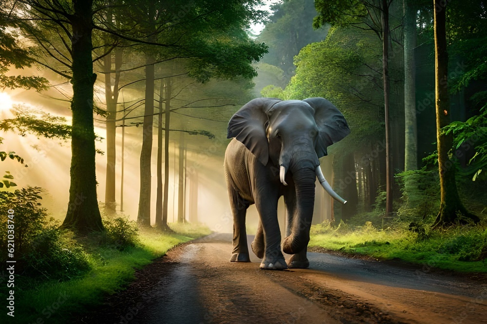 Fototapeta premium elephant in the zoo
